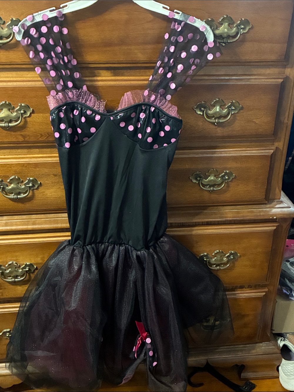 Black and Pink Tulle Party Dress - Women's Fashion